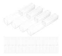 SOESFOUFU 30pcs Clear Pen Present Box Empty, Acrylic Clear Pencil Present Boxes Empty Plastic Reusable Pen Storage Container Case for School Office Supplies