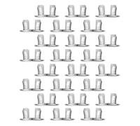 SOESFOUFU 30pcs Plastic Sink Overflow Hole Plug Rings Silver Finish, Highly Fit and Easy Installation Bathroom Sink Overflow Decorative Cover for Wash Basins