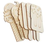 SOESFOUFU 30pcs Unfinished Ice Cream Shaped Wood Cutouts for DIY Projects and Party Decorations Creative Blank Wood Chips Made of Safe and Healthy Natural