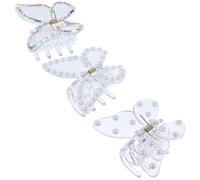 SOESFOUFU 3pcs Butterfly Shape Resin Hair Claw Clips for Women Tiny Hair Clips with Strong Hold and Not Easy to Deform for Wedding Or Daily Use