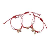 SOESFOUFU 3pcs Creative Ox Year Bracelets for Women, Red Rope Woven Hand Ropes with Alloy Pendants, Amulet to Ward off Misfortune, Stylish Friendship Bracelets for Festive