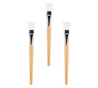 SOESFOUFU 3pcs Facial Mask Brush Set Ergonomic Design Wood Fiber Material for Applying Sleeping Masks Beauty Treatments Beige Colour
