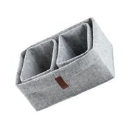 SOESFOUFU 3pcs Felt Desktop Storage Baskets Space-saving Foldable Organizers for Home Office Desk and Shelf Grey Small Large for Sundries Books Cosmetics