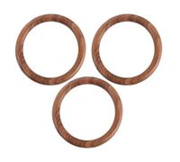 SOESFOUFU 3pcs Handmade Natural Wooden Bangles: Cuff Bangle Bracelet - Geometric Wide Wristband Commemorative Prersent for Women Men 58mm/2” Inner Diameter (Coffee)