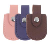 SOESFOUFU 3Pcs Nail Clipper Cover Set with PU Cuticle Scissor Pouch Holder, Manicure Pedicure Tool Protectors in Dark Brown, Light Pink, and Navy Blue for Nail Salon and Personal Care