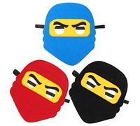 SOESFOUFU 3Pcs Ninja Themed Masks Foam Felt Pirate Eye Masks with Elastic Band Comfortable Cartoon Cosplay for Halloween Birthday Party Carnival Festival Dress Up