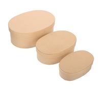 SOESFOUFU 3Pcs Oval Kraft Paper Packing Boxes Food Safe Cookie Candy Storage Containers for Wedding Party Treats Souvenir Gift Packaging
