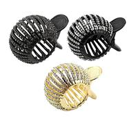 SOESFOUFU 3pcs Pearl Rhinestone Hairpin Claw Clips for High Ponytail Hair Styling Tools Random Colors for Boys and Girls Hair Accessories and Everyday Use
