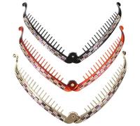 SOESFOUFU 3pcs Rhinestone Ponytail Hair Clips Fish Shape Black Coffee Gold Hairpins Sparkly Bobby Pins Hair Accessories for Women and Girls Everyday Styling