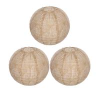 SOESFOUFU 3pcs Round Linen Ceiling Light Shade with Hanging Design, Khaki Fabric Globe Lantern for Boho Wedding Decor and Festive Lanterns, Providing Warm and Soft Glow