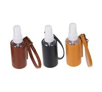 SOESFOUFU 3pcs Travel Bottles with PU Holders Refillable Portable Containers for Perfume Shampoo Body Wash and Essential Oils Compact for Outdoor and Travel Use