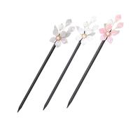 SOESFOUFU 3pcs Wooden Hair Sticks for Women Decorative Bun Hair Chinese Style Retro Chopsticks for Parties and Cosplay Grey Dust