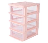 SOESFOUFU 4-layers Storage Drawers Desktop Storage Box with Drop-resistant Design Pp Plastic Material Practical and Fashionable Style for Desktop Use