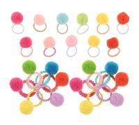 SOESFOUFU 40pcs Mini Hair Ties for Little, Plush Fabric Fluffy Ball Hair Elastics Comfortable Ponytail Holders for Birthdays and Special Occasions