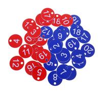 SOESFOUFU 40pcs Numbered Metal Key Tags 1-20 Round Abs and Galvanized Iron Waterproof Number Tag for Sauna Bath and Locker Numbering