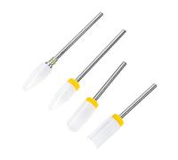 SOESFOUFU 4pcs Ceramic Nail Drill Bits Set for Cuticle Care and Nail Art for Manicure Pedicure and Dead Skin Removal