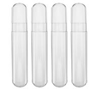 SOESFOUFU 4pcs Clear Plastic Tweezers Case - Eyelash Tweezer Storage Tube with Lid for Lash Tech - Transparent Cylinder Organizer for Travel Precision Makeup Tools