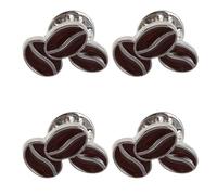 SOESFOUFU 4Pcs Coffee Bean Brooch: Coffee Enamel Lapel Pin - Decorative Clothing Accessories - Mini Cartoon Bean Brooch Clips for Jackets Bags Hats