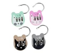 SOESFOUFU 4Pcs Cute Cartoon Locker Locks Combination Padlocks for School Gym Dorm Backpack Travel Luggage Sturdy Metal Rust Security Locks with Convenient Code in Purple Green Gray