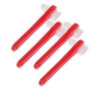 SOESFOUFU 4pcs Denture Brush Denture Tooth Brush Double Sided Pp and Nylon Red Reusable Lightweight Travel and Home