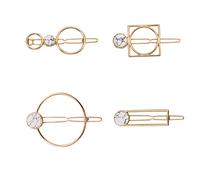 SOESFOUFU 4pcs Geometric Alloy Hair Clips Cracked Natural Stone for Women and Girls Elegant Hair Barrettes Unique Styles Chic Accessories for Fashionable Looks