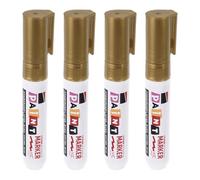 SOESFOUFU 4pcs Golden Water Base Paint Pen for Stone 8mm Engraving Tombstone Marker Grave Lettering Repair Permanent Sunproof Marker Professional Cemetery Maintenance Supplies