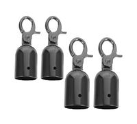 SOESFOUFU 4pcs Heavy Duty Rope Hook Cord End Caps Zinc Alloy Metal with Cord Lock Stopper Compact Refined Design for Barriers and Crowd Control
