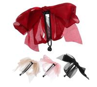 SOESFOUFU 4pcs Large Hairpin Bow Clips for Women Banana Hair Clips Styling Accessories for Thick Curly Hair Ponytail Holders Random Color
