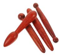 SOESFOUFU 4pcs Massage Stick Wood Manual Acupressure Tool Multi-Functional Removes Fatigue Round Shape Brown Wood Material with Basket Packaging for Use While Watching Tv Unique