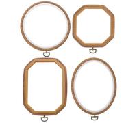 SOESFOUFU 4pcs Plastic Embroidery Hoops Cross Stitch Frames for Sewing and Embroidery, Round Oval and Rectangle Shapes, Fix Fabric Tightly for Decoration and Craft Projects