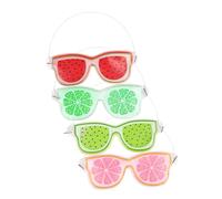 SOESFOUFU 4pcs Reusable Gel Ice Eye Masks Cooling Pads for Eyes Soothing Cold Compress Fruit Style Sleep Mask with Watermelon Strawberry Colors for Men Women Relaxation