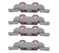 SOESFOUFU 4pcs Sliding Door Smooth Roller with 10mm Wheel Width and Double Flat Nylon Wheels, Stainless Steel Construction with Screws for Cabinets and Windows in Residential Spaces