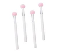 SOESFOUFU 4pcs Small Mushroom Head Makeup Sponge for Foundation Concealer and Powder High-density Reusable Soft Cosmetic Puff for Daily and Professional Use Pink White Handle