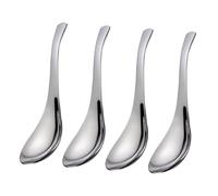 SOESFOUFU 4pcs Small Stainless Steel Asian Soup Ladles Lightweight Dumpling Spoons for Ramen Pho Miso Noodles Wontons Easy to Handle for S Mealtime