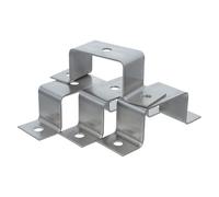 SOESFOUFU 4pcs Trailer Stake Pocket Bracket for Lumber Utility Trailer, Heavy Duty Bolt On Straight Stake Pocket for Truck Beds, Silver