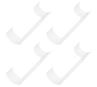 SOESFOUFU 4pcs Wall Mount Ironing Board Holder, Heavy Duty Iron Iron Hooks with Widened Surface, Easy to Install and Prevents Slipping, White, for Laundry Room or Closet Organisation
