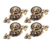 SOESFOUFU 4pcs Zinc Alloy Cabinet Knobs with Backplate and Screws, European Style Vintage Single Hole Drawer Handles with Smoothly Chamfered Edge, Scratch Resistant Hardware for Wardrobe