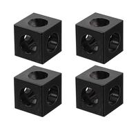 SOESFOUFU 4pcs Zinc Alloy Corner Bracket for 2020 Series Aluminum Extrusion Profile, Practical and Rust-Resistant, for 3D Printers and CNC Cutters, Black Finish