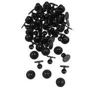 SOESFOUFU 50pcs Black Abs Chef Coat Buttons for Garment Accessories, Round Chess Piece Shaped with Fine Detailing, Prevents Skin Irritation, Professional Design for Restaurant Uniforms