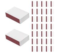 SOESFOUFU 50pcs Blank Match Boxes with Double Sided Striker - Empty Sliding Paper Matchstick Containers - White DIY Match Storage Holder for Home Wedding Camping