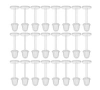 SOESFOUFU 50pcs Clear Plastic Earring Backs for Studs, 5 mm/0.2 inch Soft Ear Stopper Set, Comfort Posts and Flat Backs Blank Pin for Sports and Everyday Wear