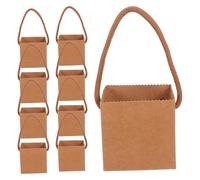 SOESFOUFU 50pcs Kraft Paper Flower Bags with Handle Waterproof Coating Nylon Rope Sturdy Small Succulent Plant Wrapping Bags for Weddings and Packaging