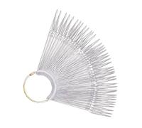 SOESFOUFU 50pcs Nail Display Card Fan Shape Nail Tips Palette for Nail Art Practice Display Boards Nail Plates Made of Smooth No Burrs Easy to Reorder
