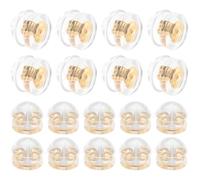 SOESFOUFU 50pcs Silicone Earring Backs Replacements Locking Earring Backs Golden Simple Fashion Wear Resistance Practical Design for DIY Jewelry Making