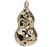 SOESFOUFU 5pcs Brass Gourd Shaped Key Ring Pendants Vintage Hollow Calabash DIY Material Pretty Decoration for Car Ornament and Necklace Making Accessories