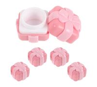 SOESFOUFU 5pcs Cute Empty Lip Balm Jars: Leak Proof Mini Travel Jars - 5g Travel Containers for Creams with Bow Lids - Refillable Sample Bottles for Moisturizer, Pink