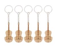 SOESFOUFU 5Pcs Music Keychain Violin Charm Wooden Key Rings Bulk Keychain Accessories for Keyring Decoration