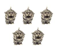 SOESFOUFU 5pcs Retro Style Brass Tiger Pendants Compact and Light DIY Craft Decor for Key Rings Making and Craft Projects, Coffee Colour Hanging Ornaments