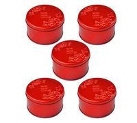 SOESFOUFU 5pcs round Candy Boxes Made of Sturdy Tinplate in Red, Easy to Store and Versatile Packaging Boxes for Party Favour Or Present Use with Biscuits and Small Candy