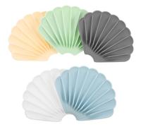 SOESFOUFU 5pcs Silicone Shell-shaped Soap Dish Set Self-draining Soap Holder for Bathroom and Kitchen Faucets Creative Multifunctional Countertop Organizer